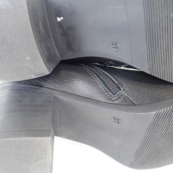 Avellini Leather Ankle Boot Booties Women's Size 37 Chunky Heeled - Picture 7 of 10